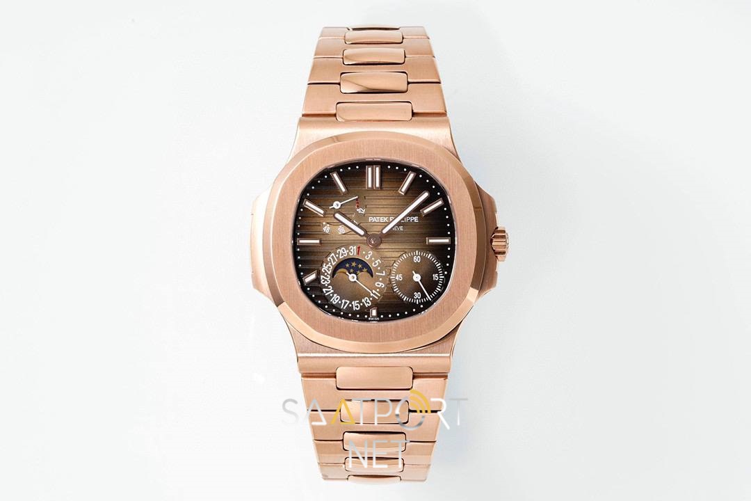 Patek Philippe Nautilus 5712 Rose Gold Çelik Kordon  Super Clone ETA