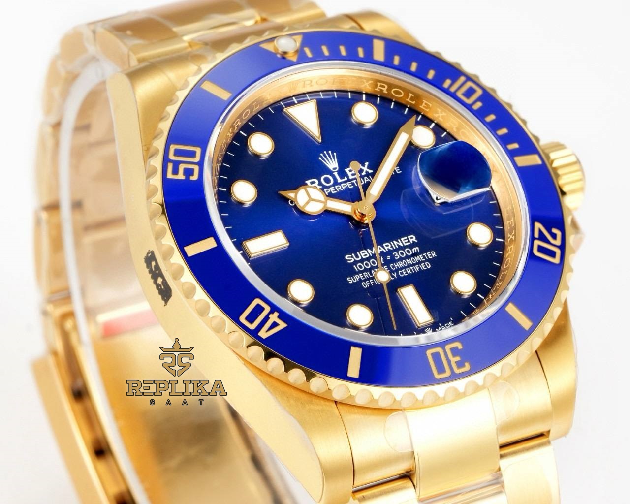 Rolex Submariner 126618LB Full Gold VSF Mavi Kadran 41mm 904L Çelik 3235 Super Clone ETA