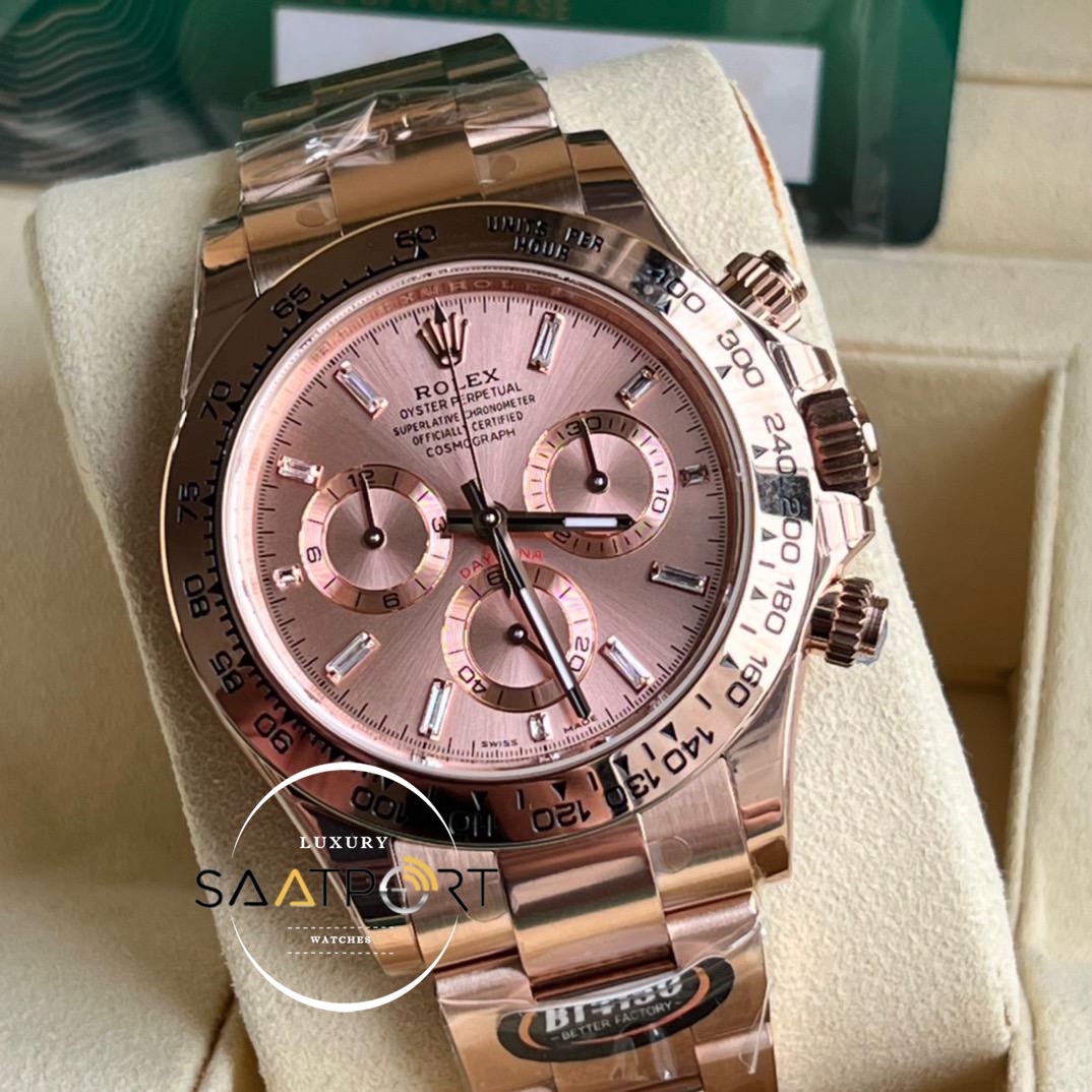 Rolex Daytona 116505 BT Factory Taşlı Pembe Kadran ETA