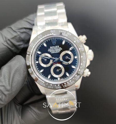 Rolex Saat Otomatik Daytona Kahverengi Bezel Siyah Kadran Çelik Kasa