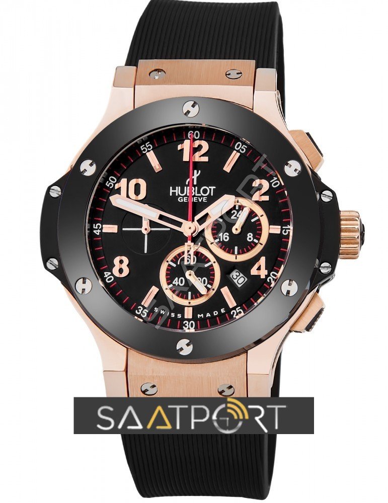 Hublot Big Bang Rose Gold Black Ceramic Bezel Black 42 mm