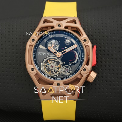 Hublot Türbülonlu saat Ferrari modeli Silikon Kordon