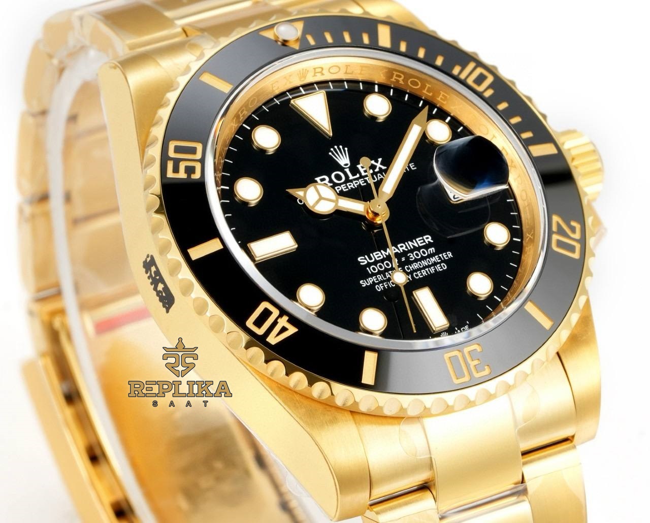 Rolex Submariner 126618LN Full Gold VSF Siyah Kadran 41mm 904L Çelik 3235 Super Clone ETA