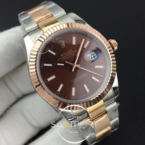 Rolex 126331 DateJust II 41mm GMF 1-1 Best Edition RG Wrapped Brown Sticks Dial Super Clon 3235