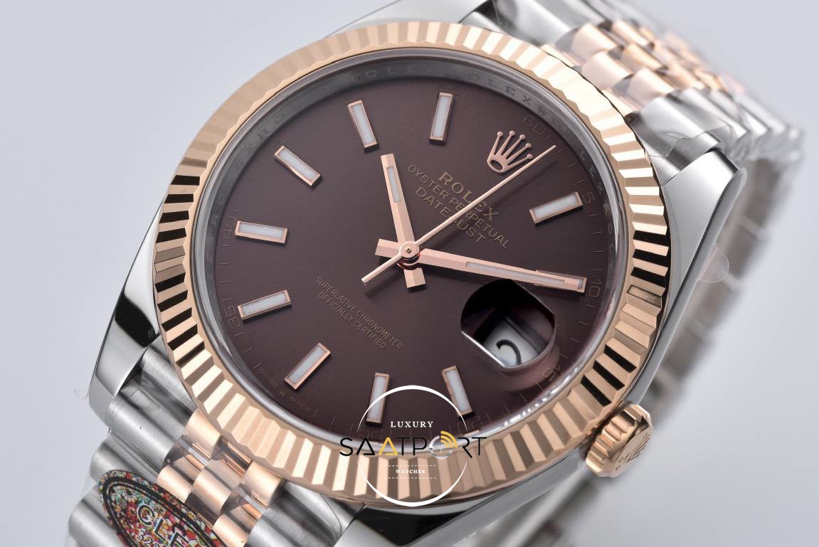 Rolex Datejust 41mm Brown Everose Jübilee 126331 Clean Factory