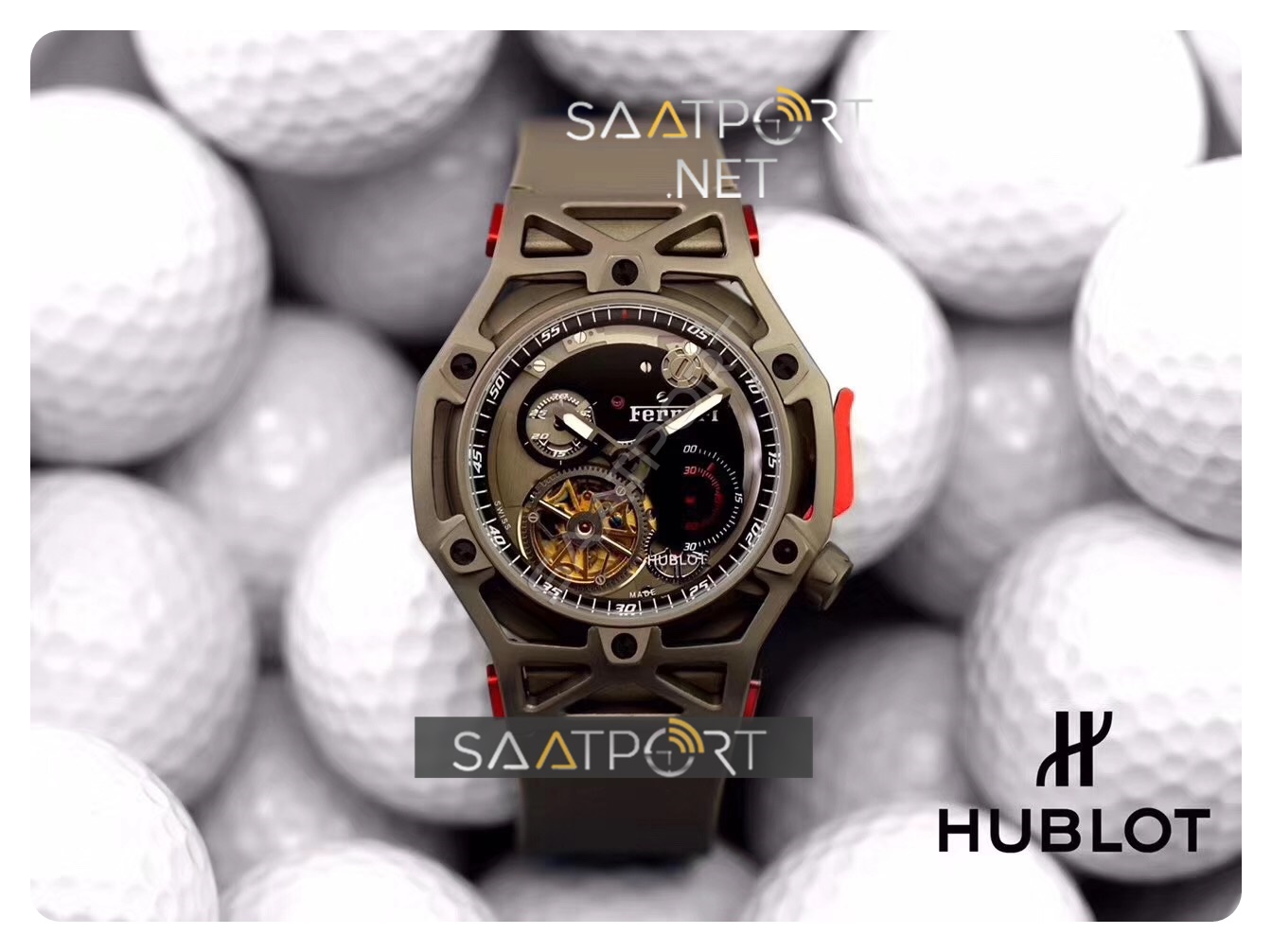 HUBLOT FERRARİ OTOMATİK TOURBİLLON GRİ KASA