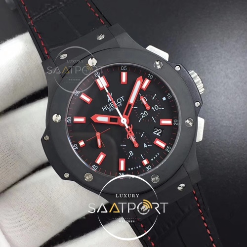 Hublot Big Bang 44mm Full Ceramic Evolution Red Magic on Gummy Strap HUB4104