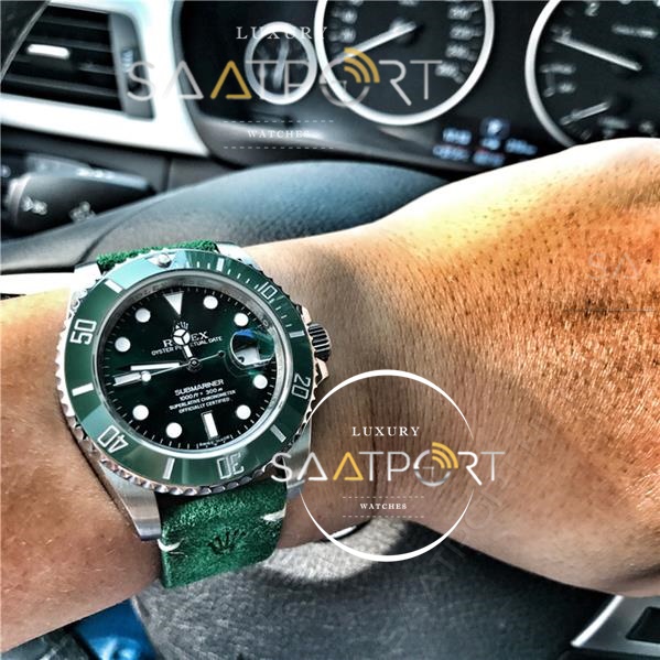 Rolex Submariner Yeşil Hulk Deri Kordon