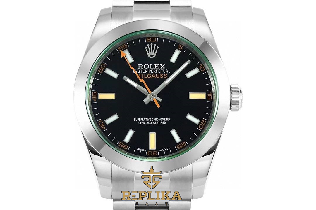Rolex Milgauss 116400GV Black Dial VSF 40 mm 904L Çelik 3131 Super Clone ETA