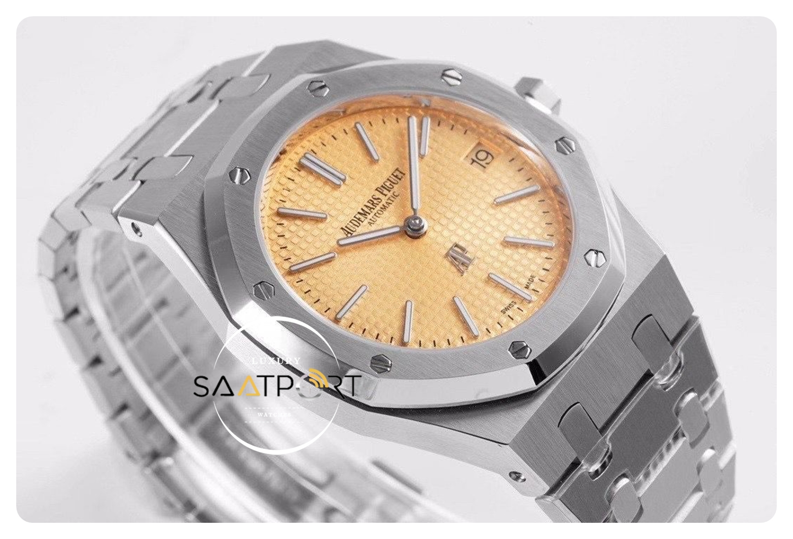 Audemars Piguet 18K Beyaz Altın 15202 Royal Oak Ultra Thin ZF Factory Super Clone ETA