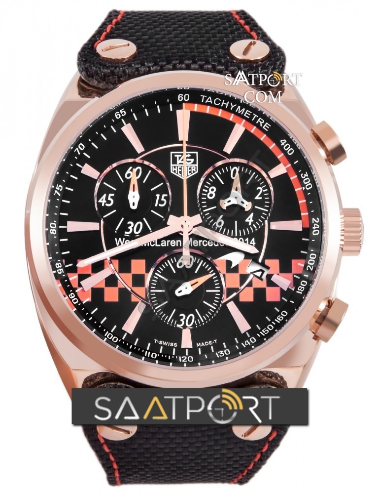 Tag Heuer Mclaren F1 Mercedes Rose Kasa Chronograph Siyah Kadran