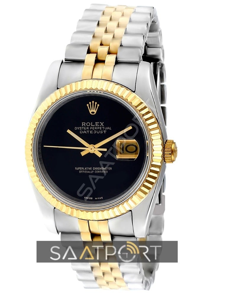 Rolex 18K Yellow Gold Datejust Black Onyx 41 mm