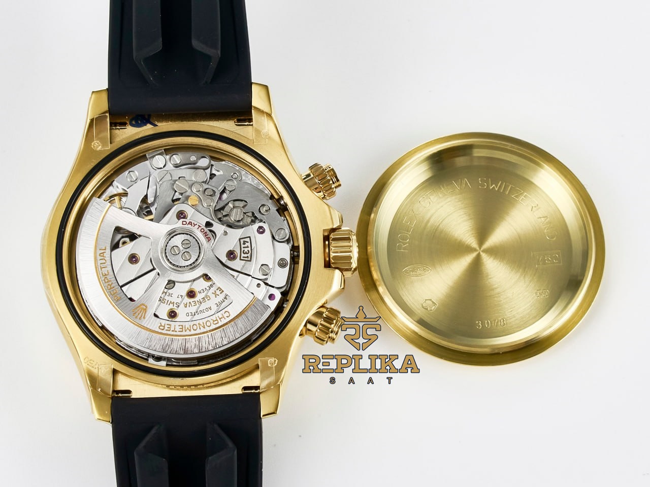 Rolex Daytona Gold 126518LN Siyah Kadran QF Factory 40mm Oysterflex 4131 Super Clone ETA