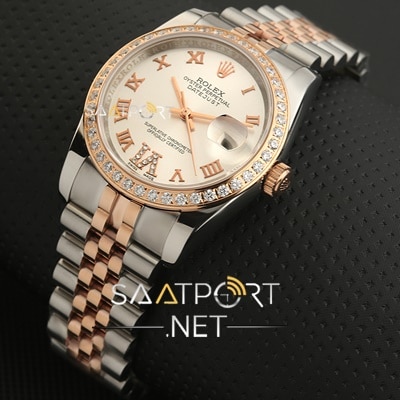 Rolex Datejust 36mm Steel Yellow Rose Kasa Baget Taşlı 2019