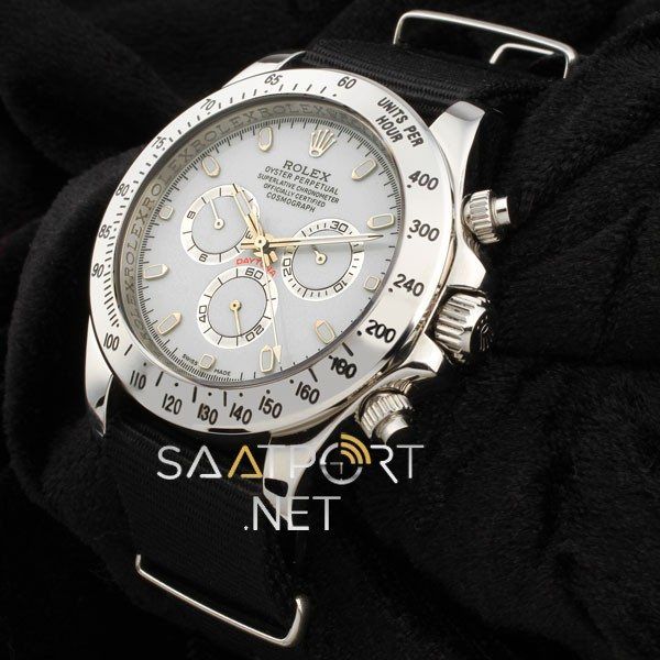 Rolex Daytona Natoband Beyaz Kadran