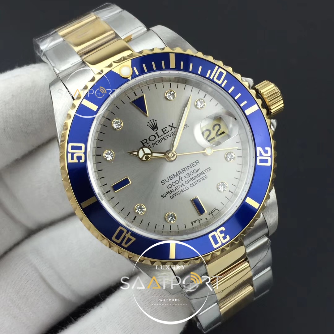 Rolex Submariner 16613 LN BP Maker Diamond Silver Serti Dial on Super Clon