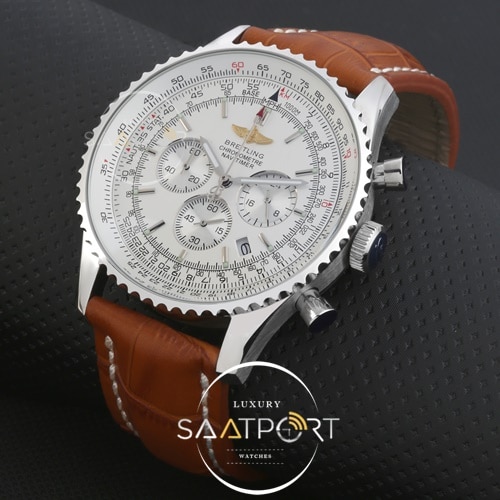 Breitling Navitimer Pilli Kronometreli kahve kordon