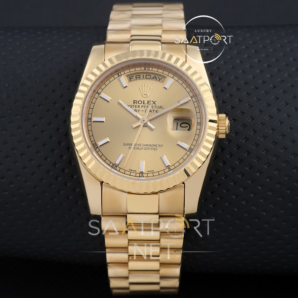 Rolex Day Date Gold Kasa Sarı Kadran Otomatik Saat Modelleri