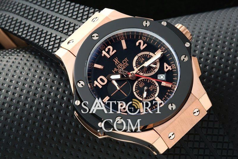 HubLot Big Bang Siyah Gold Seramik Bezel