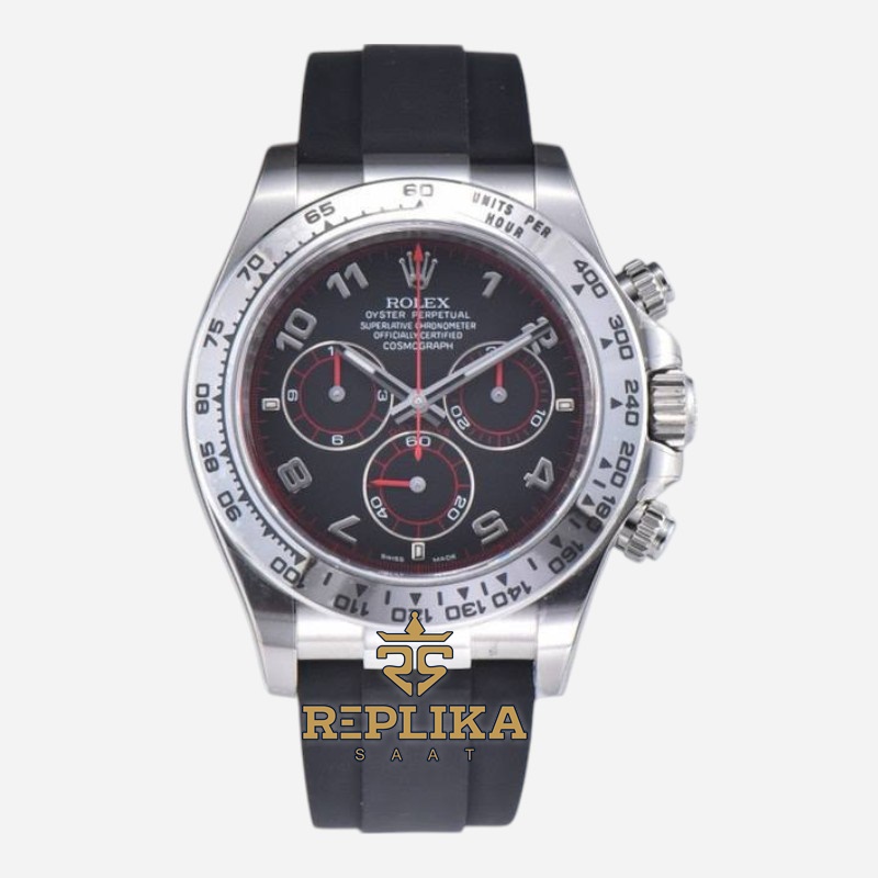 Rolex Daytona 116509 Rakamlı Siyah Kadran 904L Clean Factory 4130 Super Clone ETA